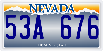 NV license plate 53A676