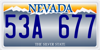 NV license plate 53A677