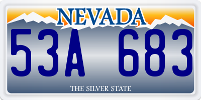 NV license plate 53A683
