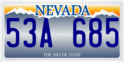 NV license plate 53A685