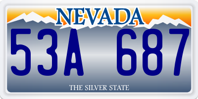 NV license plate 53A687