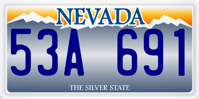 NV license plate 53A691