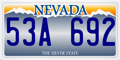 NV license plate 53A692