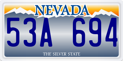 NV license plate 53A694