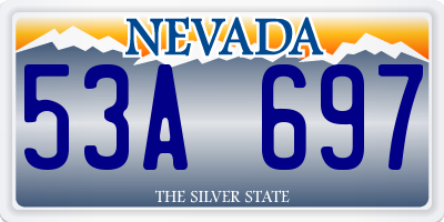 NV license plate 53A697