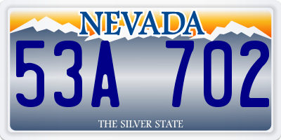 NV license plate 53A702