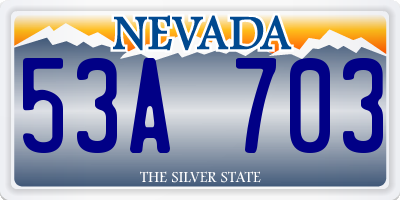 NV license plate 53A703