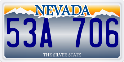 NV license plate 53A706