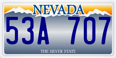 NV license plate 53A707