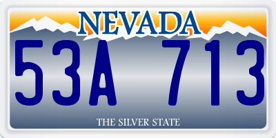 NV license plate 53A713