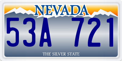 NV license plate 53A721