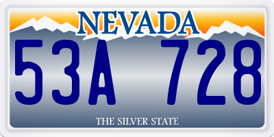 NV license plate 53A728