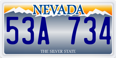 NV license plate 53A734