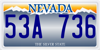 NV license plate 53A736