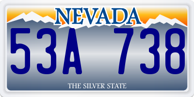 NV license plate 53A738