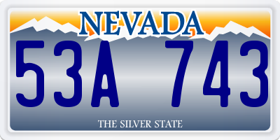 NV license plate 53A743