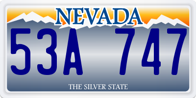 NV license plate 53A747