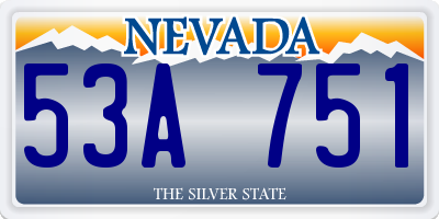 NV license plate 53A751