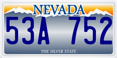 NV license plate 53A752
