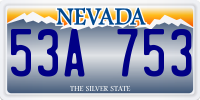NV license plate 53A753