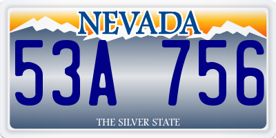NV license plate 53A756
