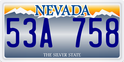 NV license plate 53A758