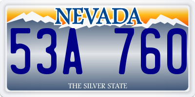 NV license plate 53A760