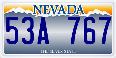 NV license plate 53A767