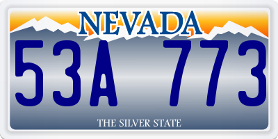 NV license plate 53A773