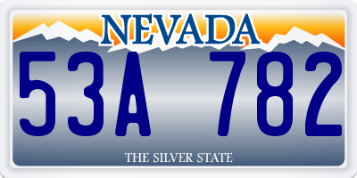 NV license plate 53A782