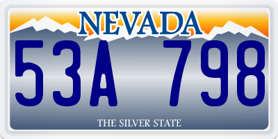 NV license plate 53A798