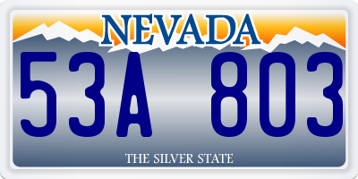 NV license plate 53A803