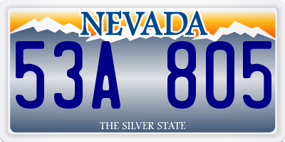 NV license plate 53A805