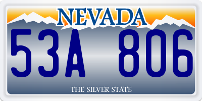 NV license plate 53A806