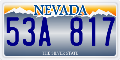 NV license plate 53A817