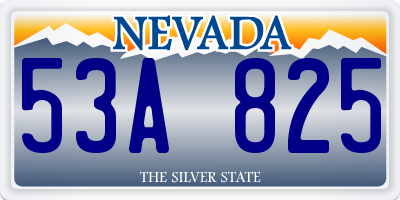 NV license plate 53A825