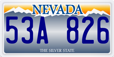 NV license plate 53A826