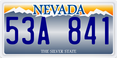 NV license plate 53A841