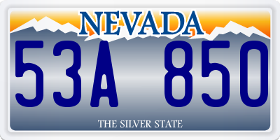 NV license plate 53A850