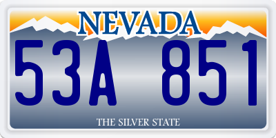 NV license plate 53A851