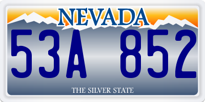 NV license plate 53A852