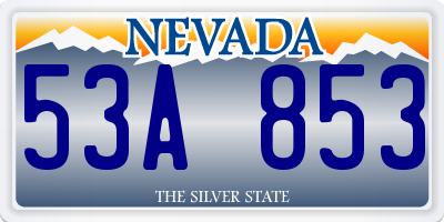 NV license plate 53A853