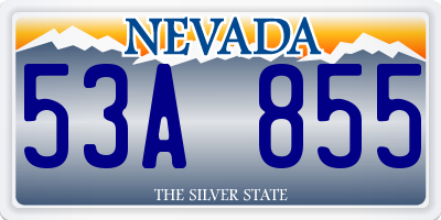 NV license plate 53A855