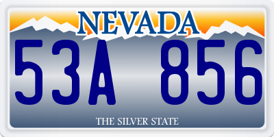 NV license plate 53A856