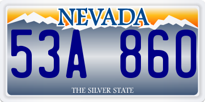 NV license plate 53A860