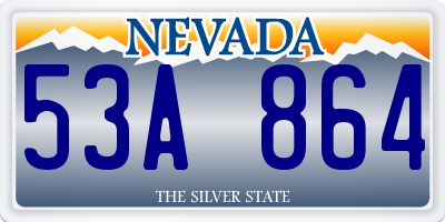 NV license plate 53A864
