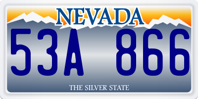 NV license plate 53A866