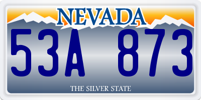 NV license plate 53A873