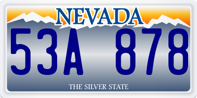 NV license plate 53A878