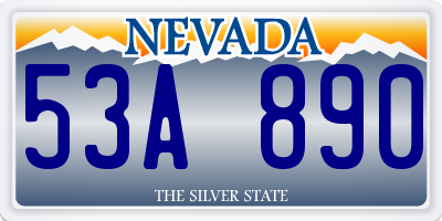 NV license plate 53A890